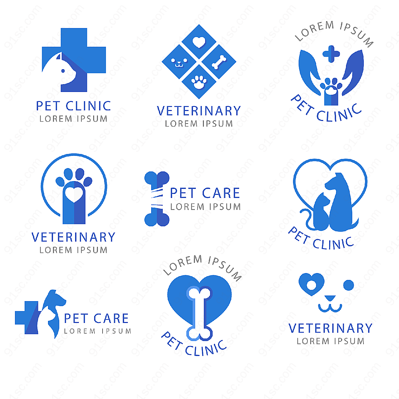 宠物医院标志矢量logo图形