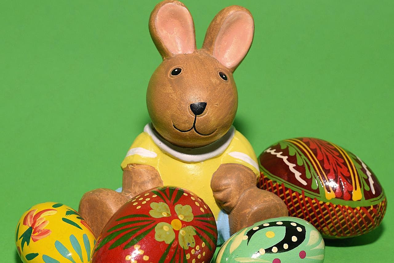 复活节陶瓷兔子图片民族工艺品