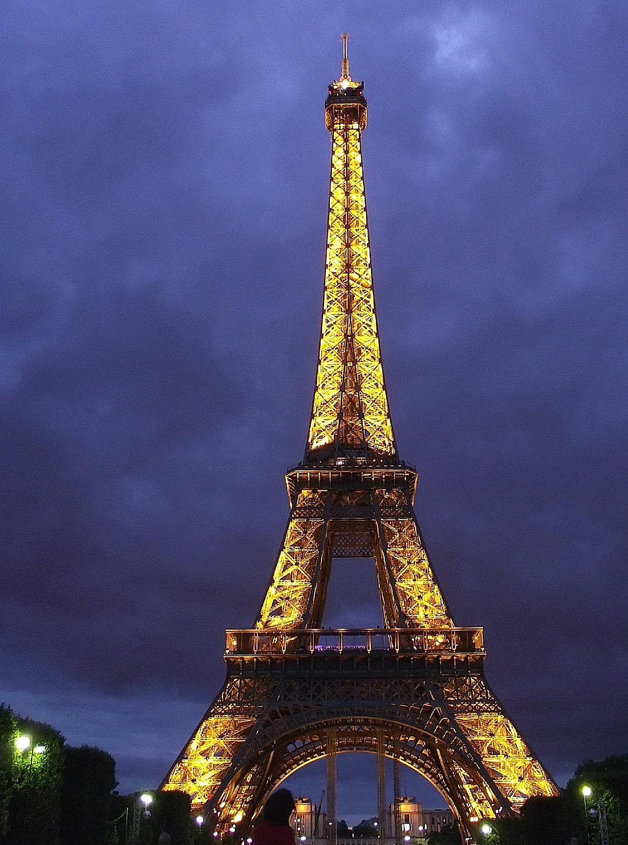 巴黎铁塔夜景图片城市景观