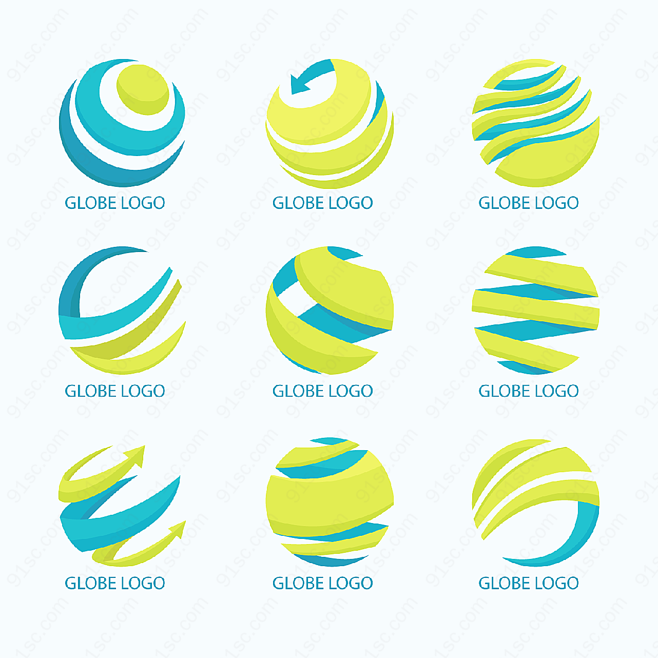 抽象地球标志矢量logo图形