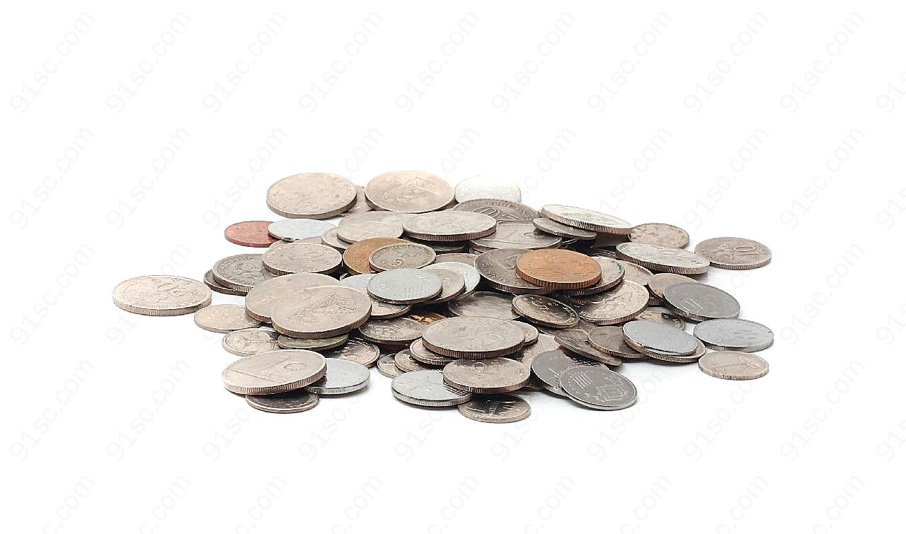 一堆散硬币图片钱币图片