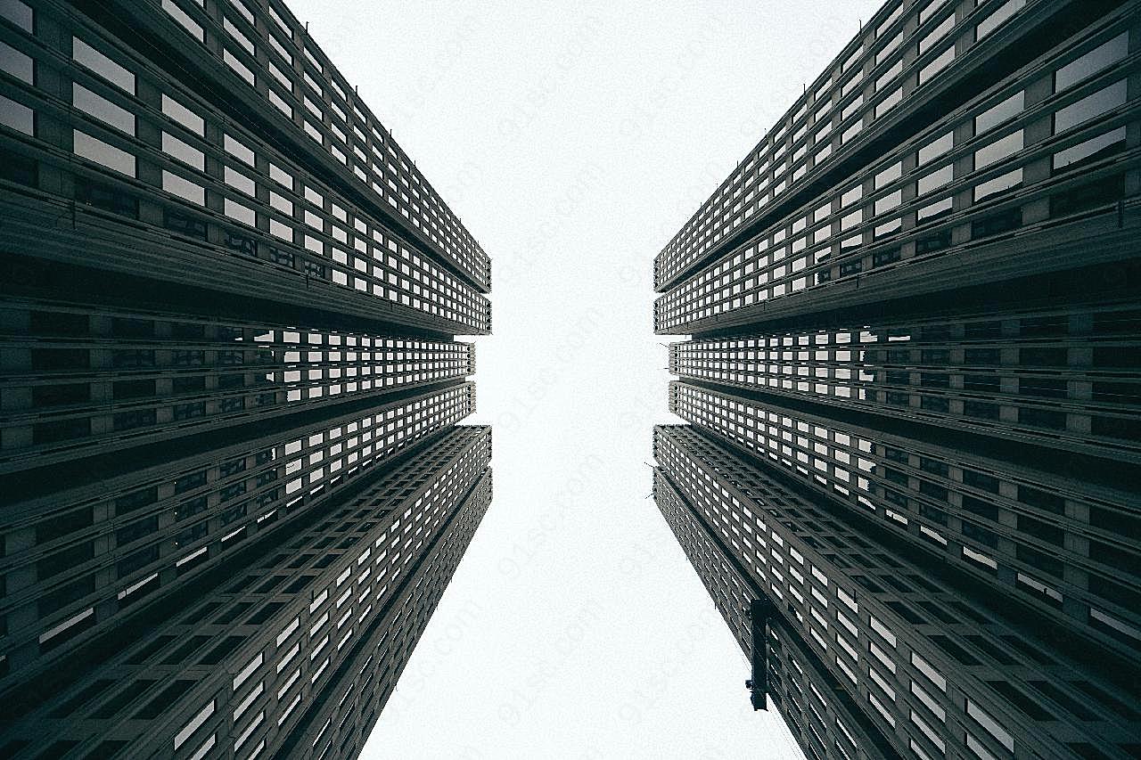 高楼大厦仰拍图片现代建筑