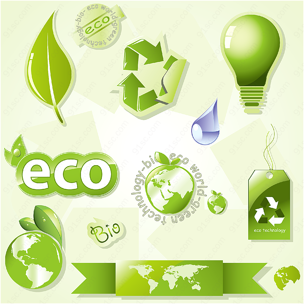 生态环保图标矢量环保图标