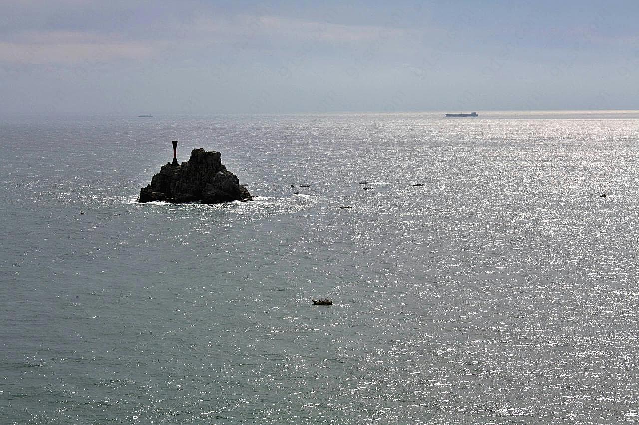 海中孤岛图片自然风景