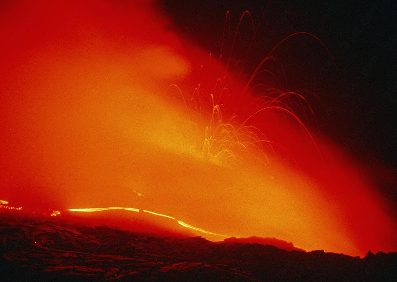 火山爆发图片风景自然