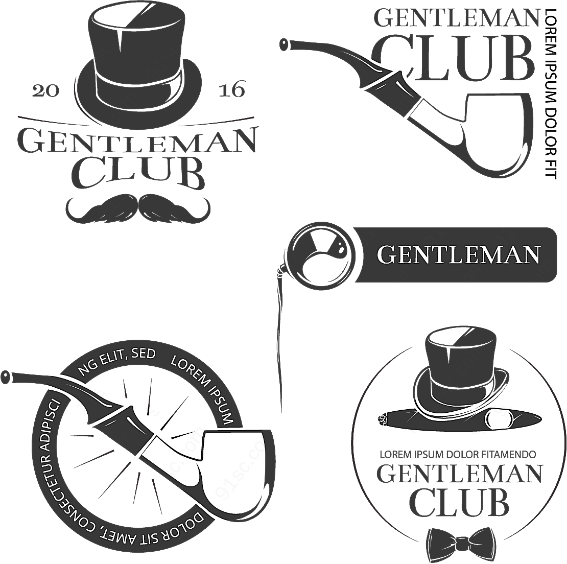绅士俱乐部标志矢量logo图形