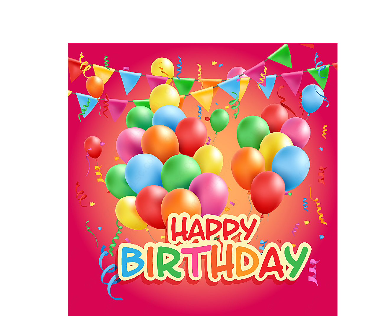 气球束生日贺卡矢量生日