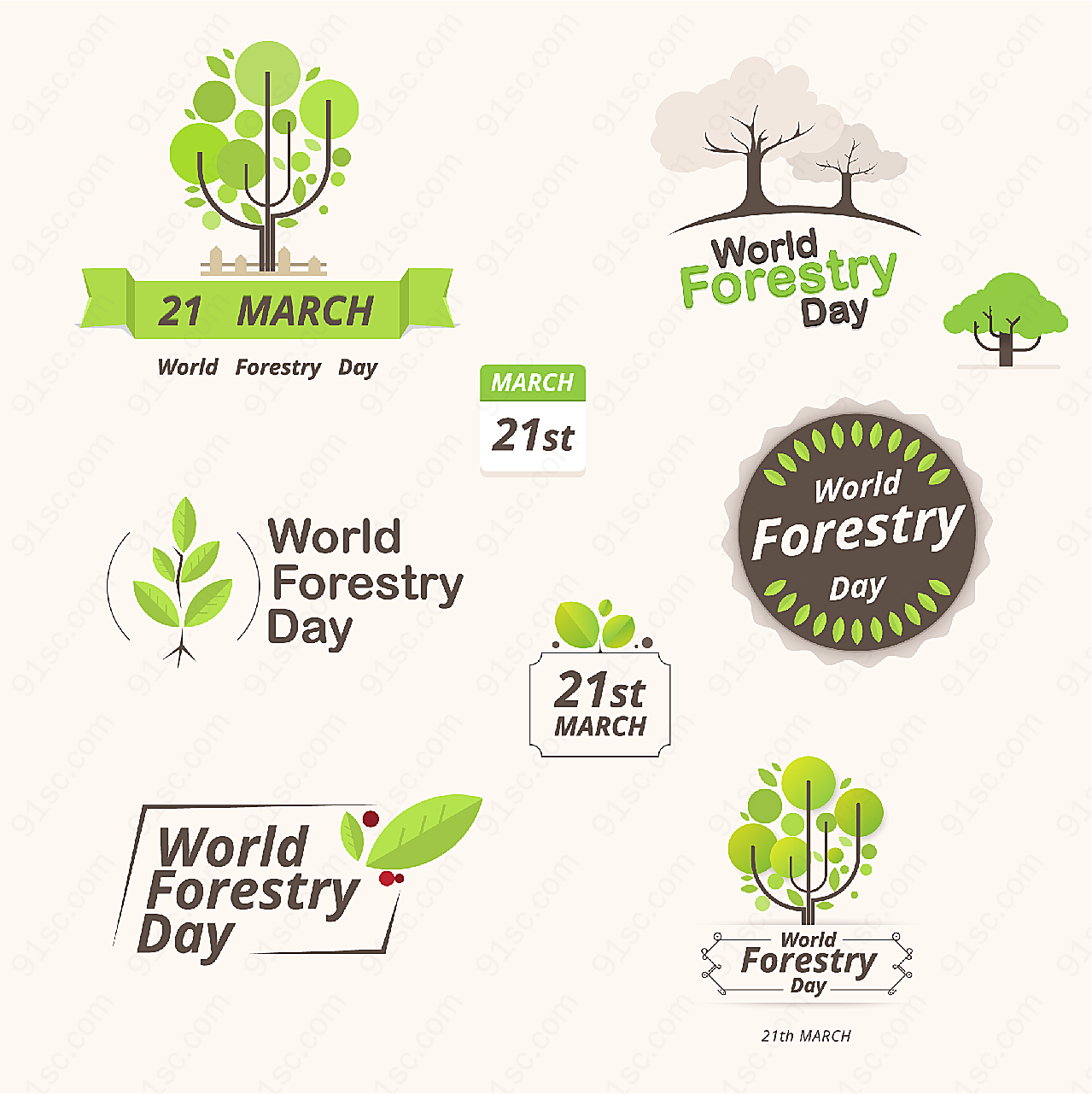 国际森林日标志矢量logo图形