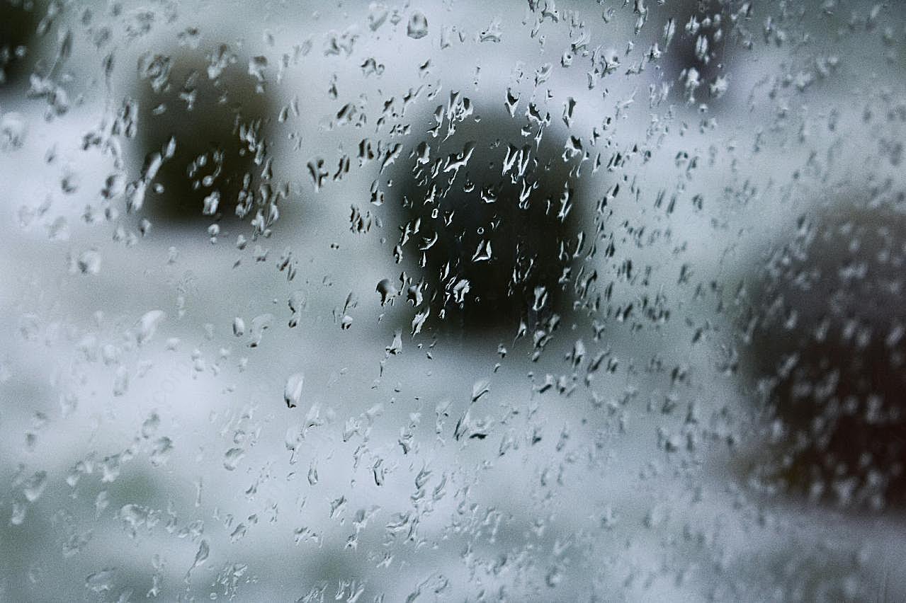 窗玻璃雨滴高清摄影