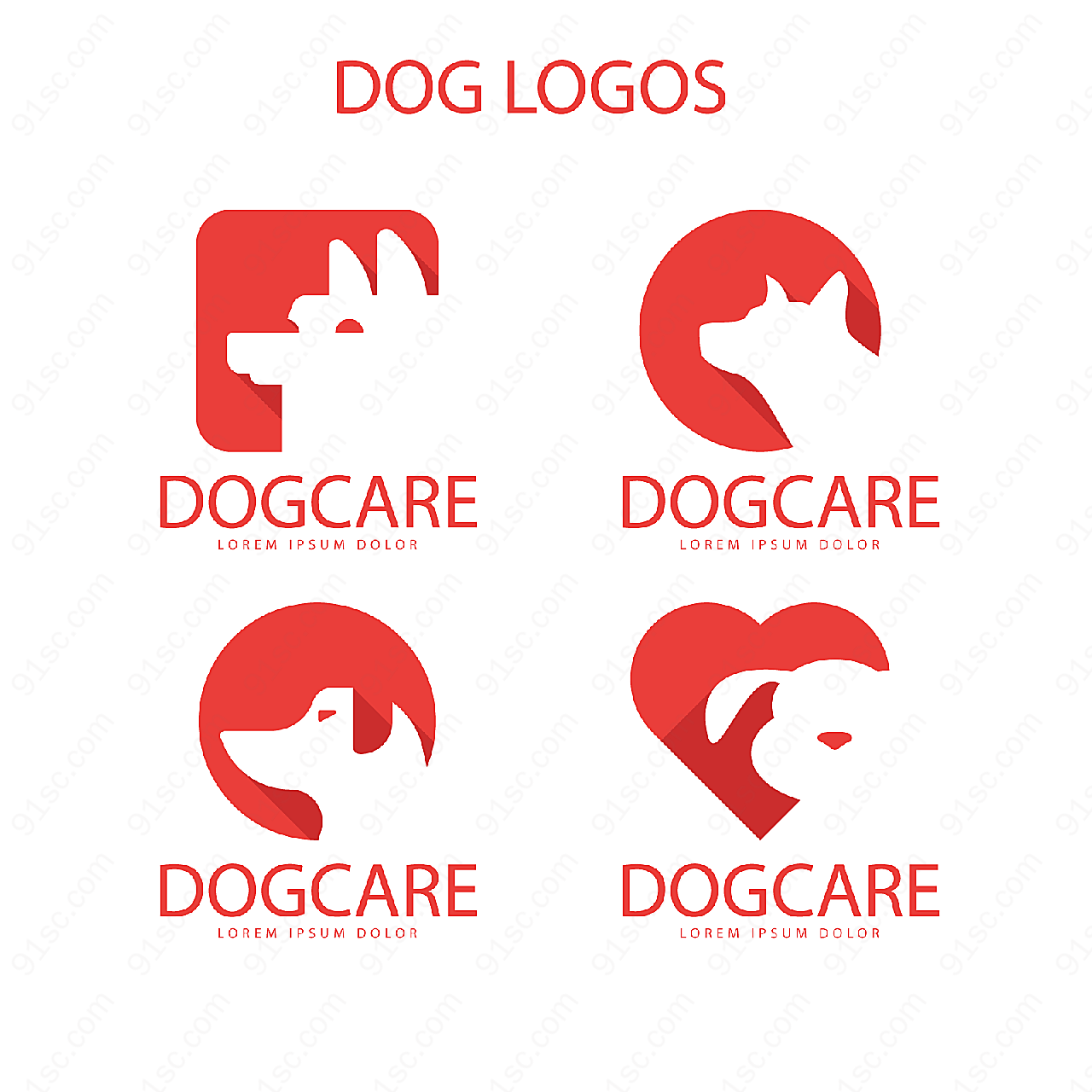 宠物狗标志矢量logo图形