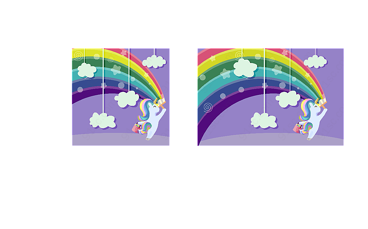 粉刷彩虹的独角兽矢量卡通动物