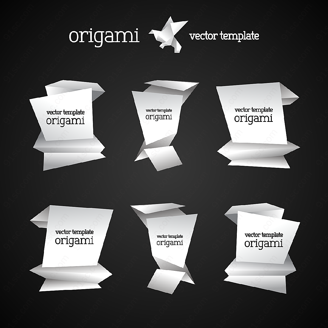 折纸创意标签矢量设计元素