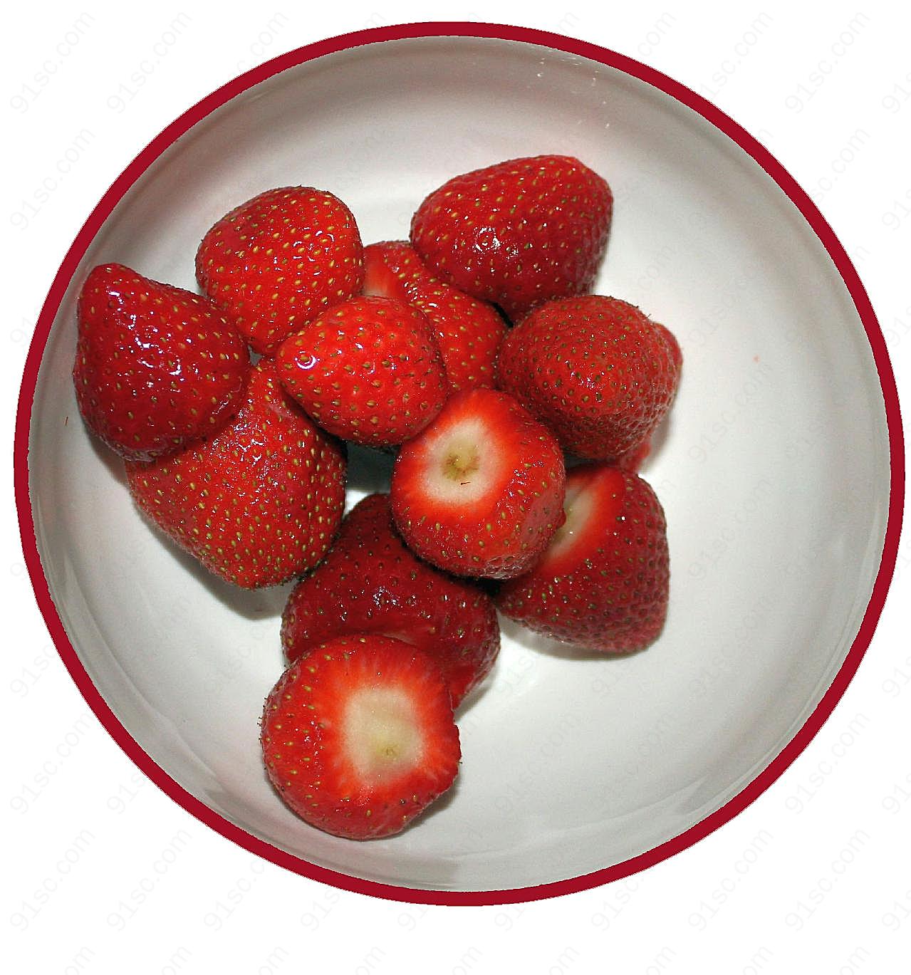 新鲜甜草莓图片摄影