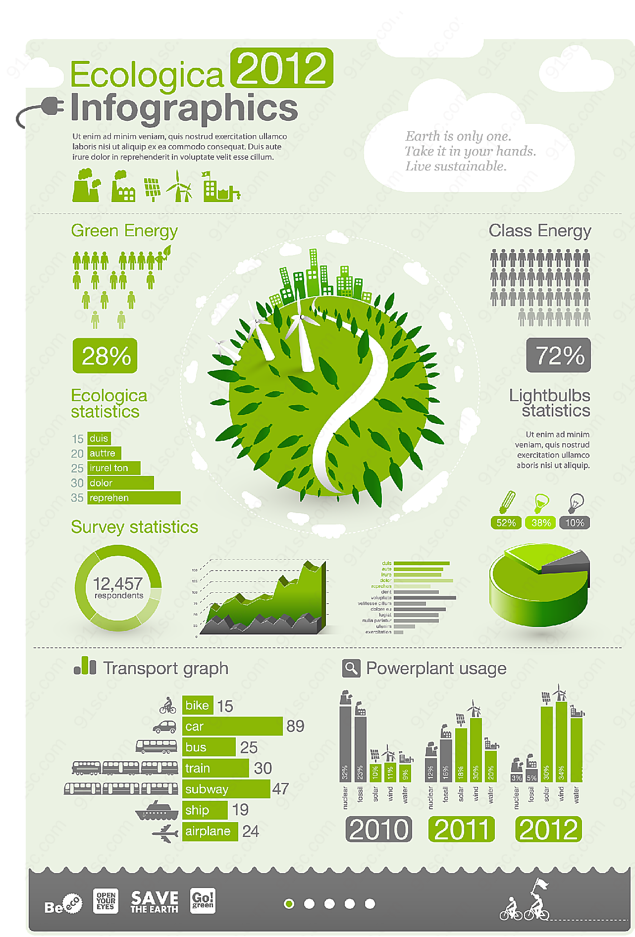 生态学信息图矢量商务金融