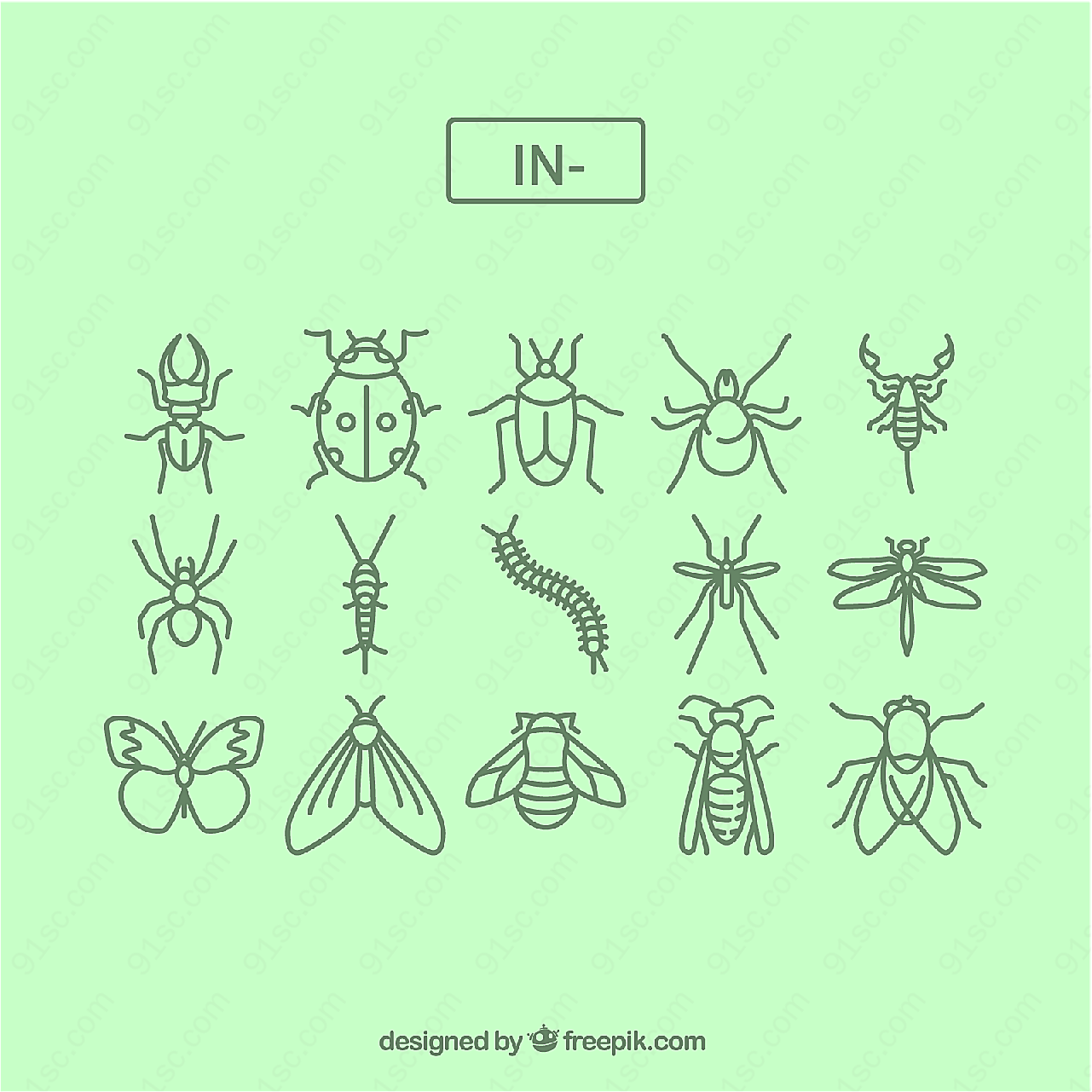 昆虫图标矢量矢量各式图标