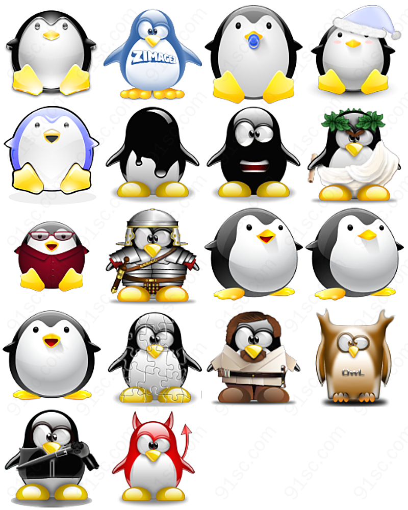 可爱qq企鹅系列图标