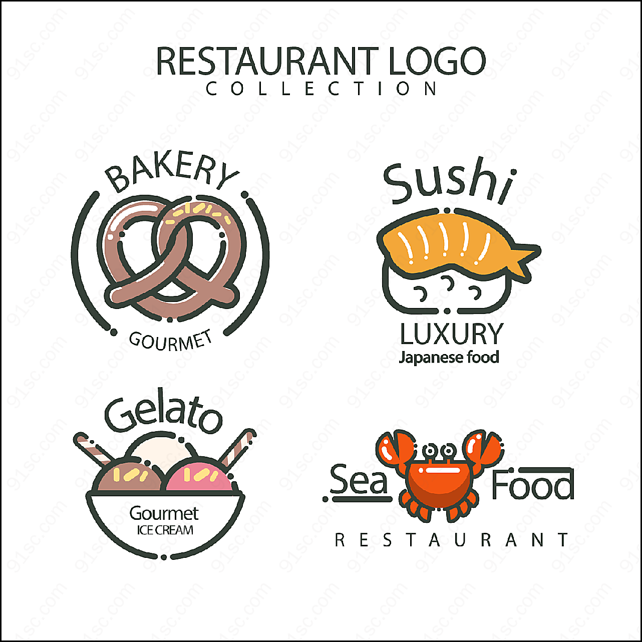 食物餐馆标志矢量logo图形