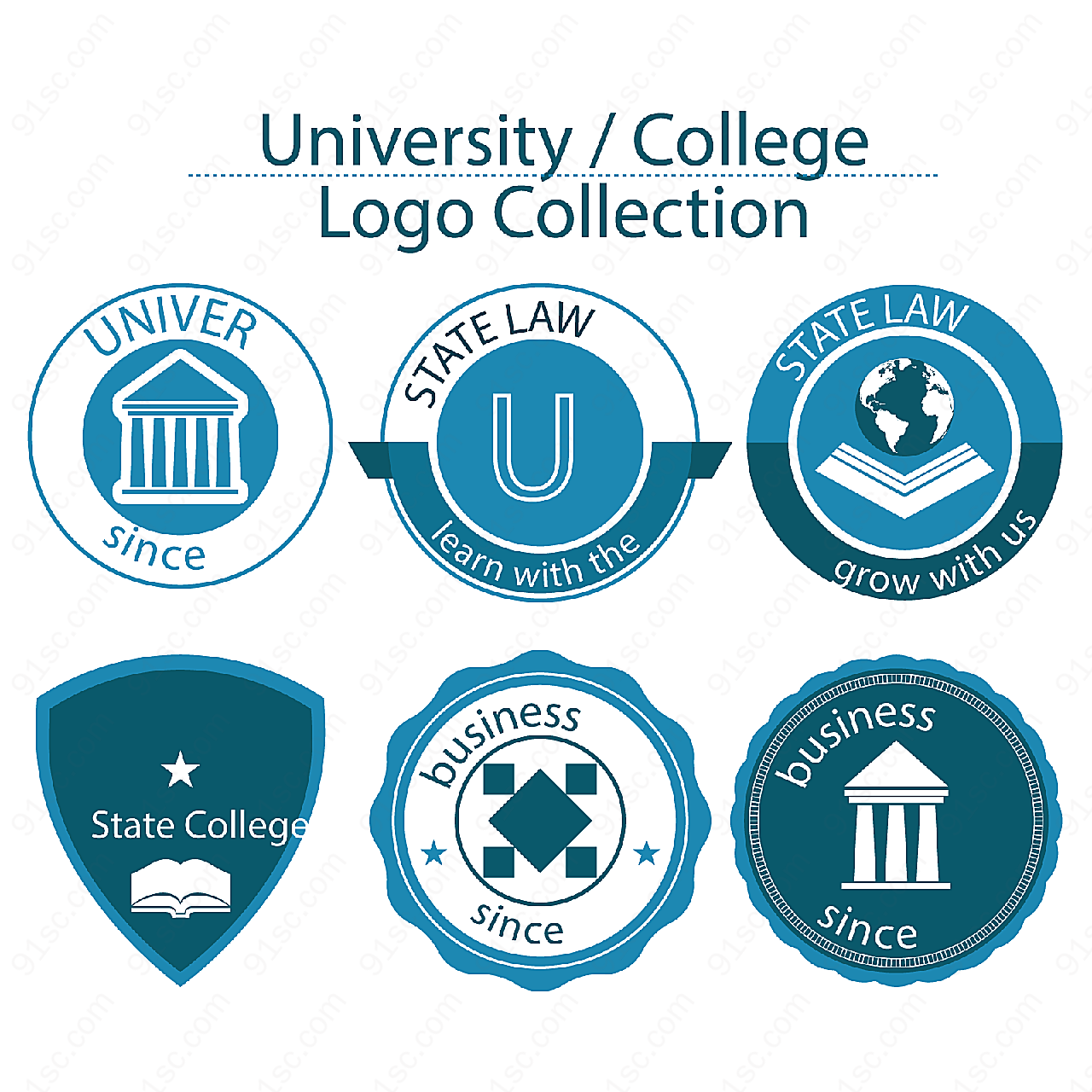 大学标志矢量logo图形