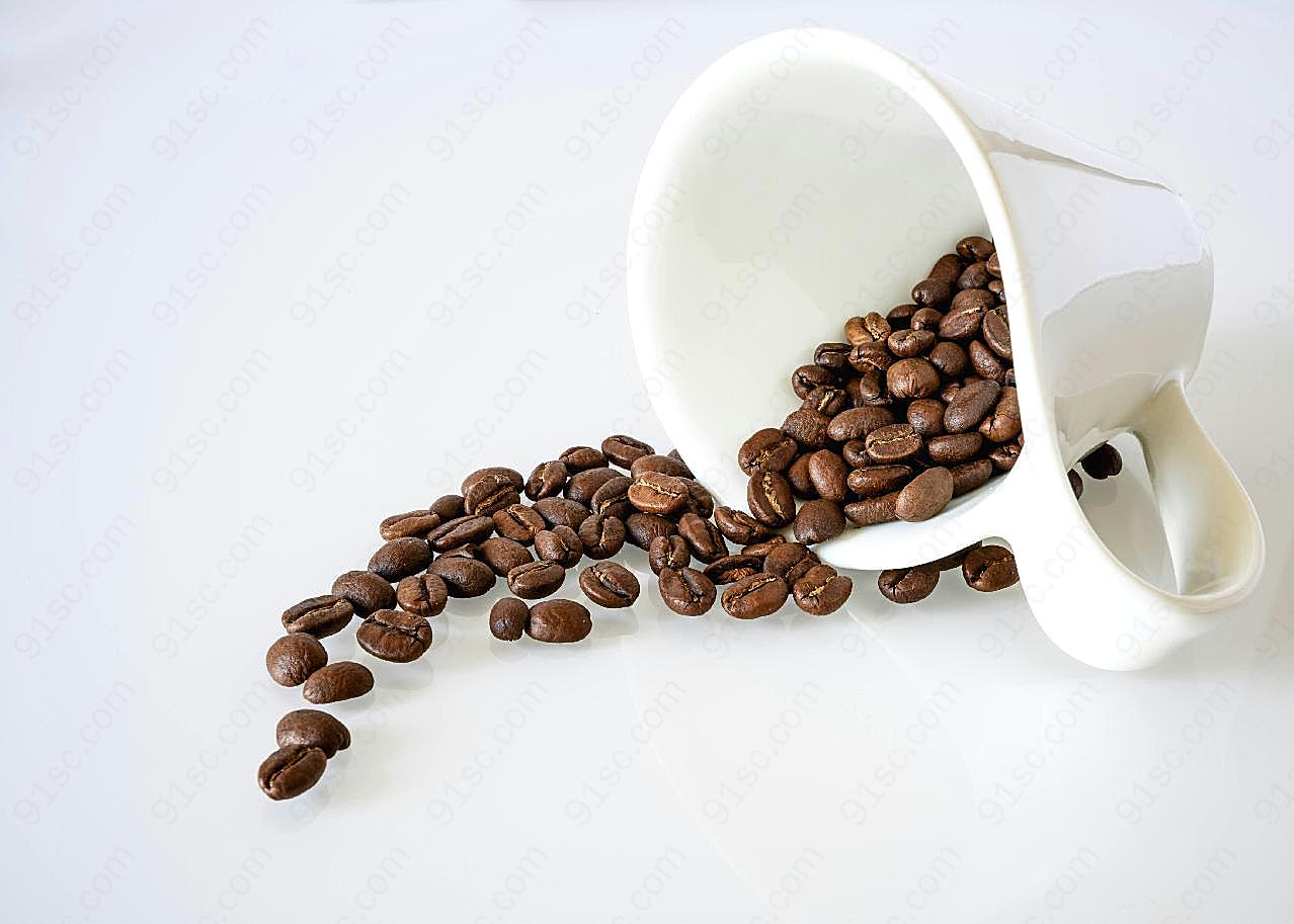 咖啡豆咖啡杯图片生活用品