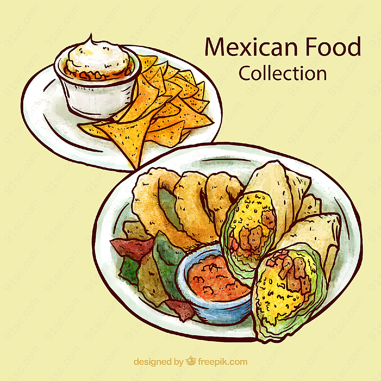 墨西哥食物矢量矢量美食
