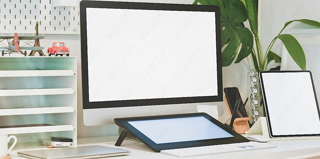 台式空白屏幕图片电脑