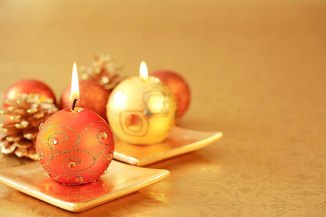 圣诞装饰蜡烛图片下载假日