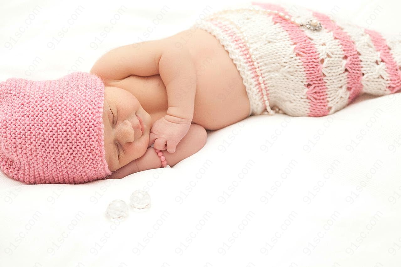 可爱婴儿宝宝睡觉图片人物高清