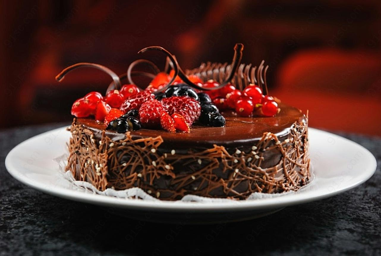 水果巧克力图片蛋糕