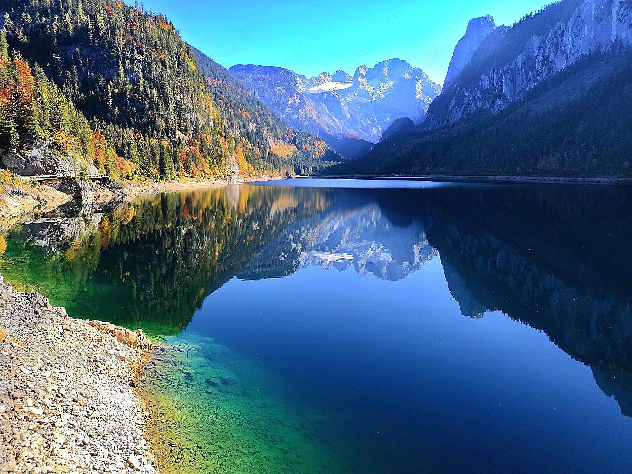 奥地利山川湖泊景观图片摄影