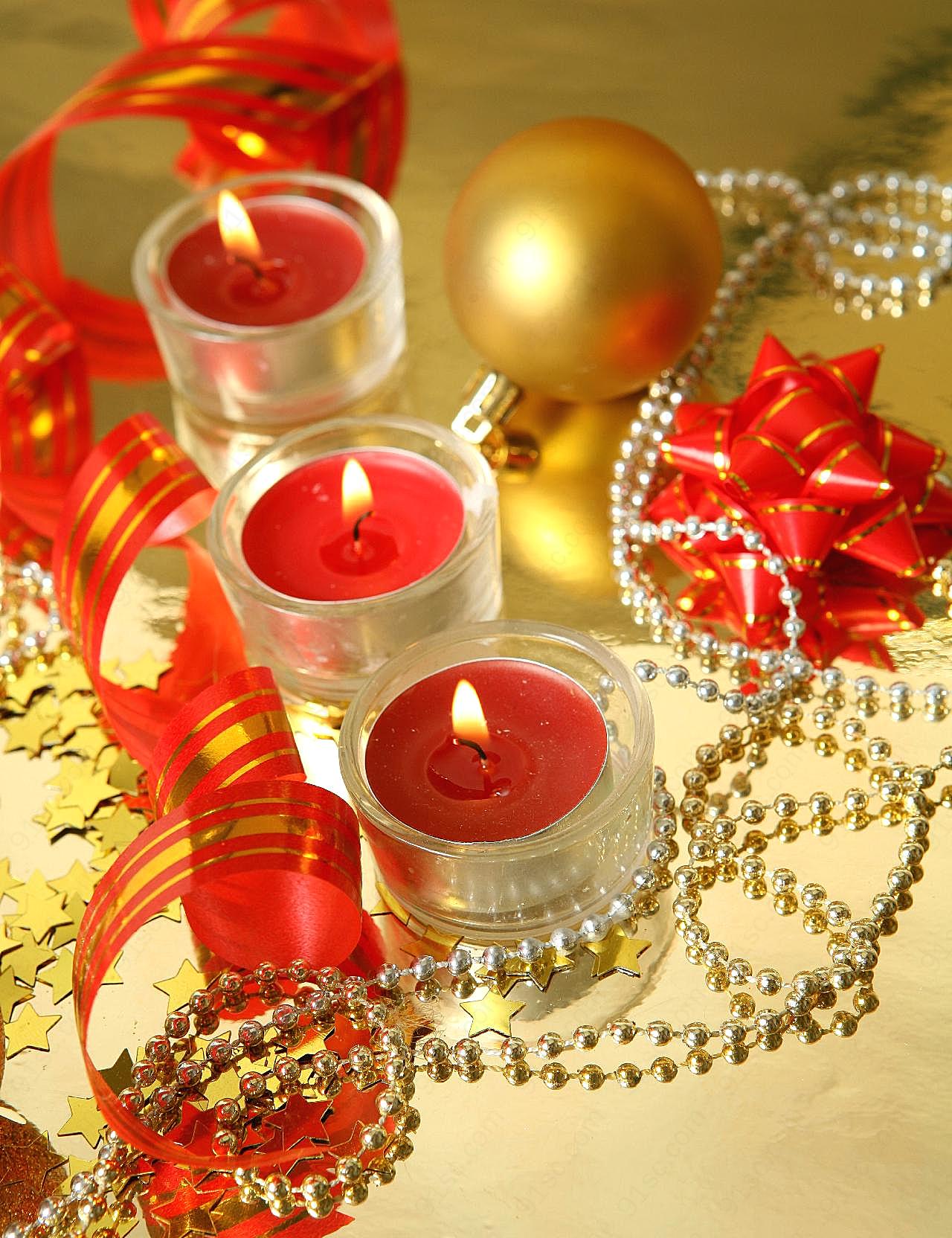 高清圣诞蜡烛图片下载节日假日
