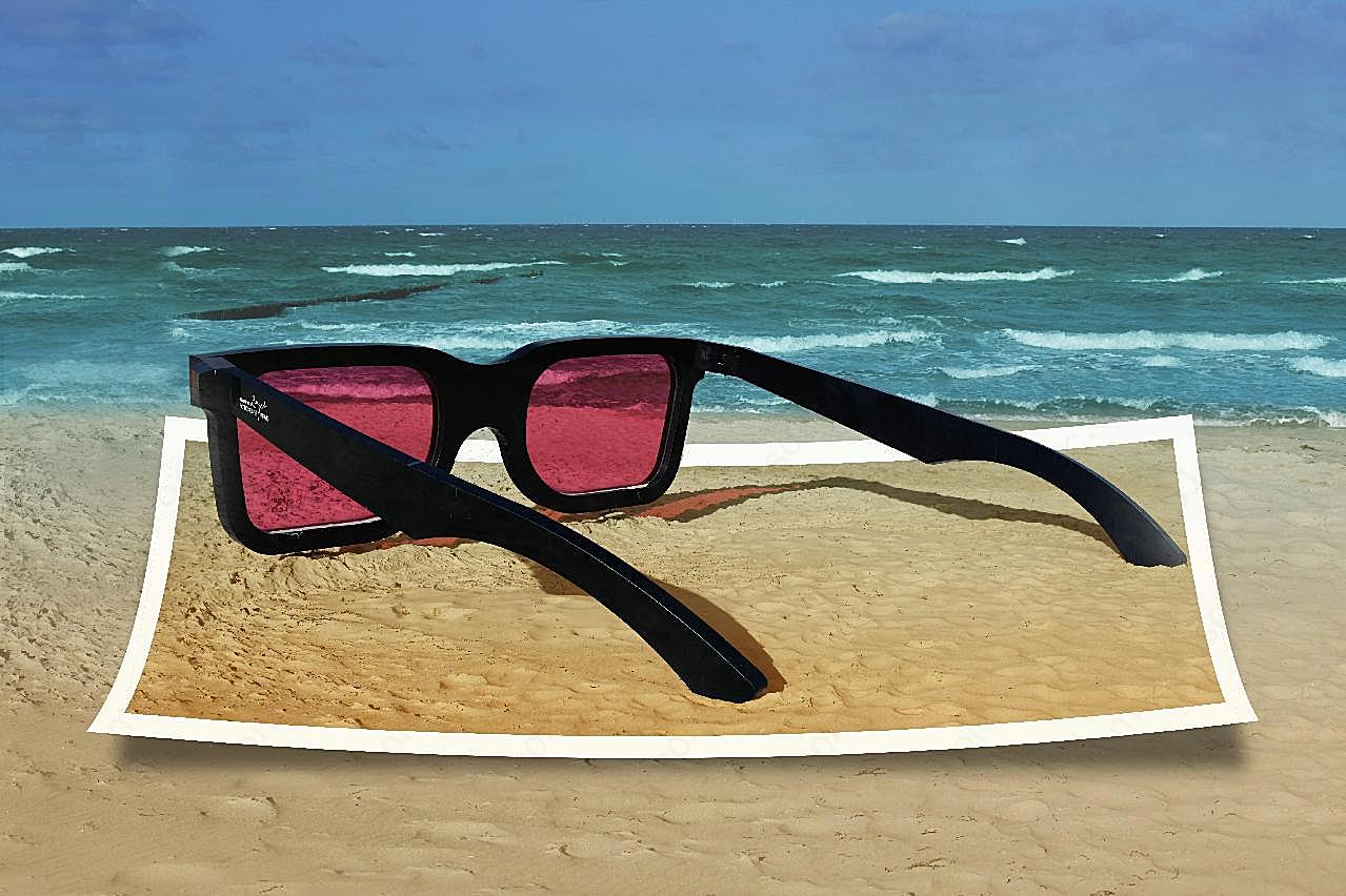 沙滩遮阳眼镜图片生活用品