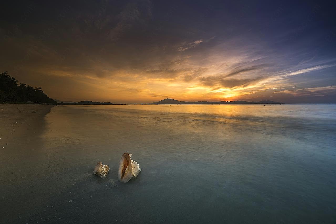 唯美海滩风景图片自然