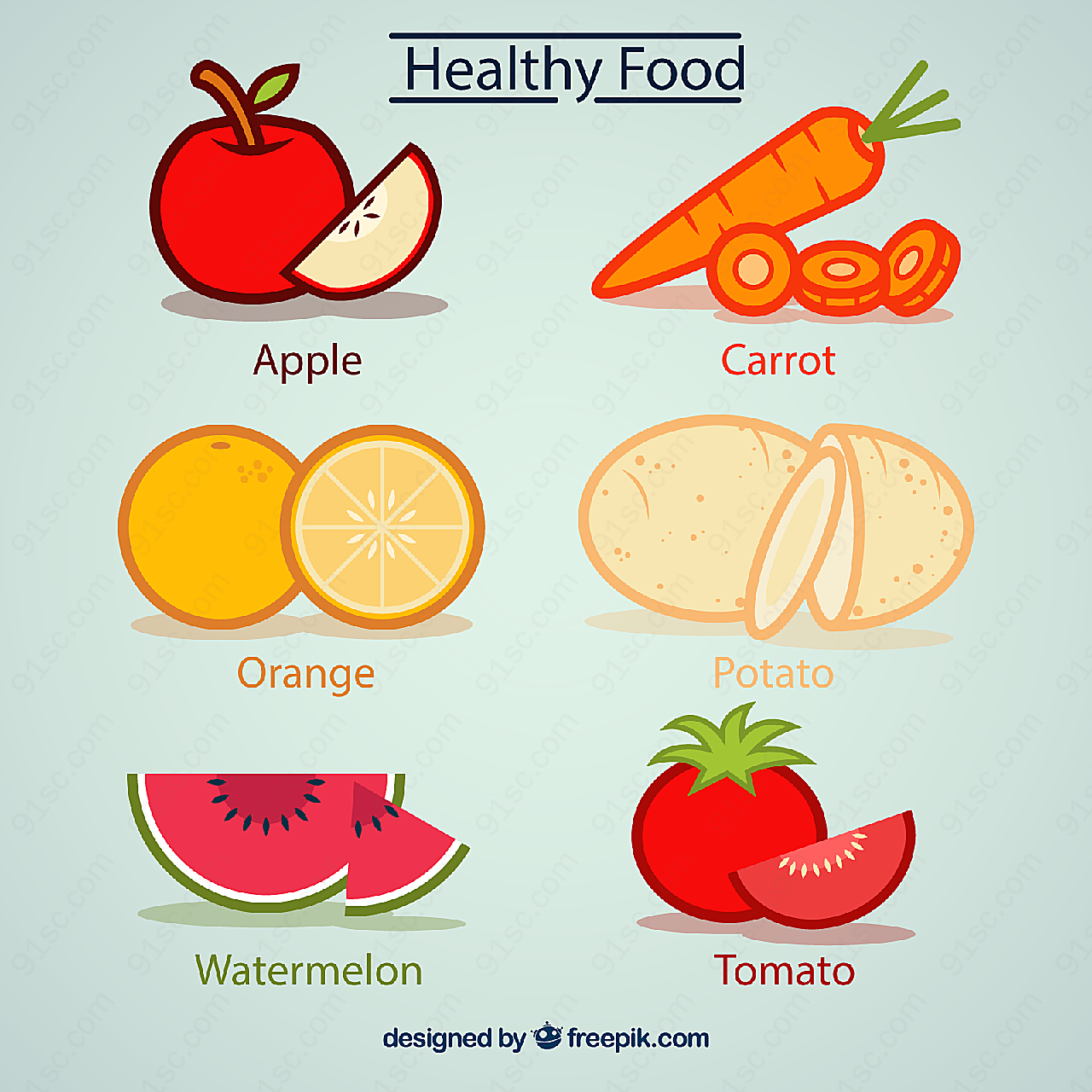 健康蔬果矢量矢量水果