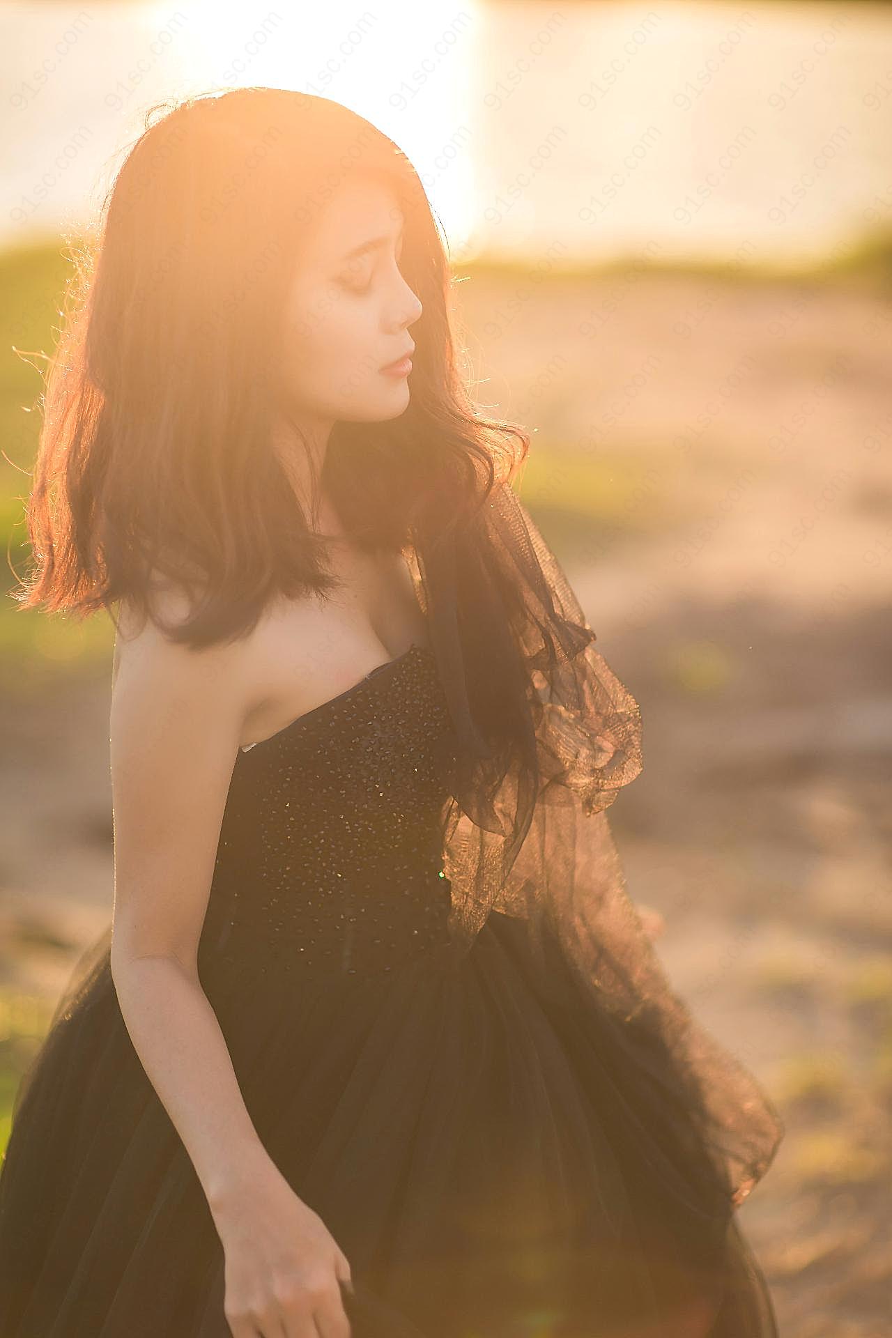 侧颜女生图片摄影高清