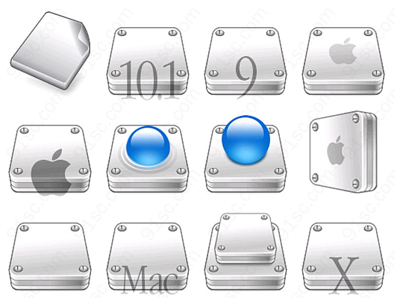 apple立体硬盘苹果图标