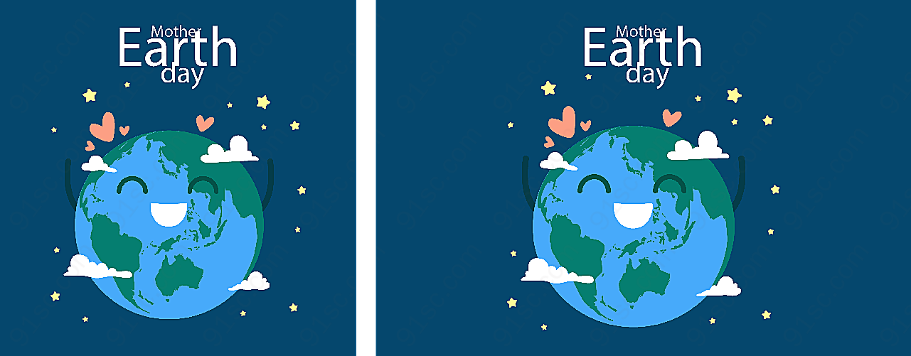 世界地球日地球贺卡矢量节日其它