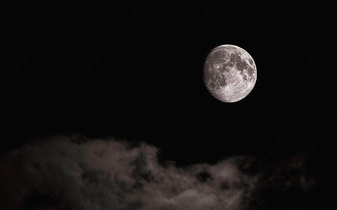 夜空月亮图片现代