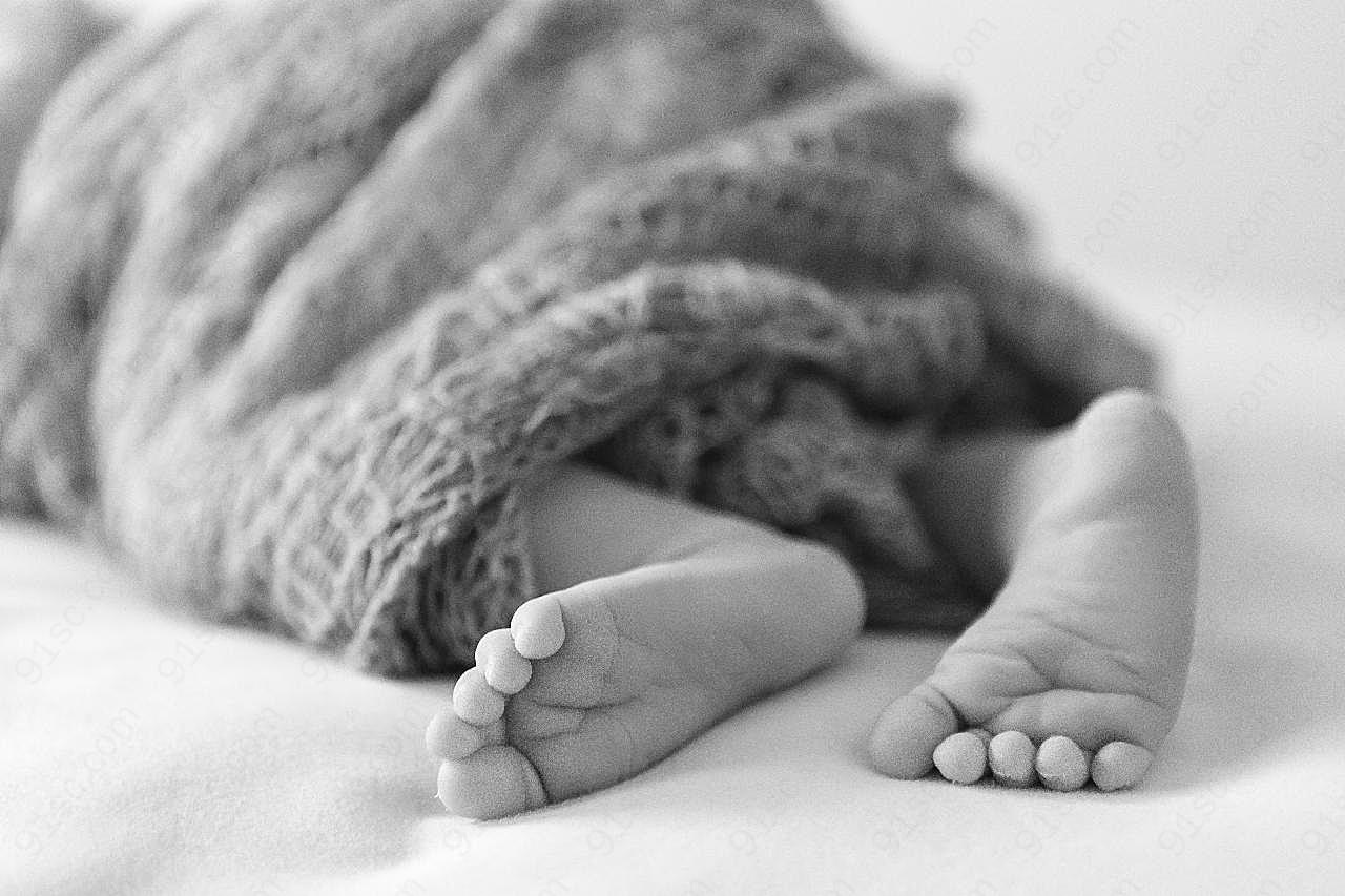初生婴儿小脚丫图片摄影