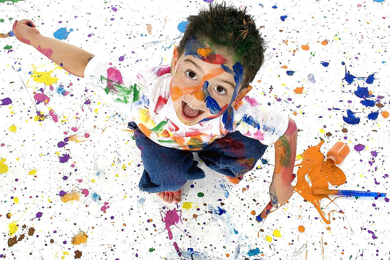 欢乐地油漆儿童1摄影