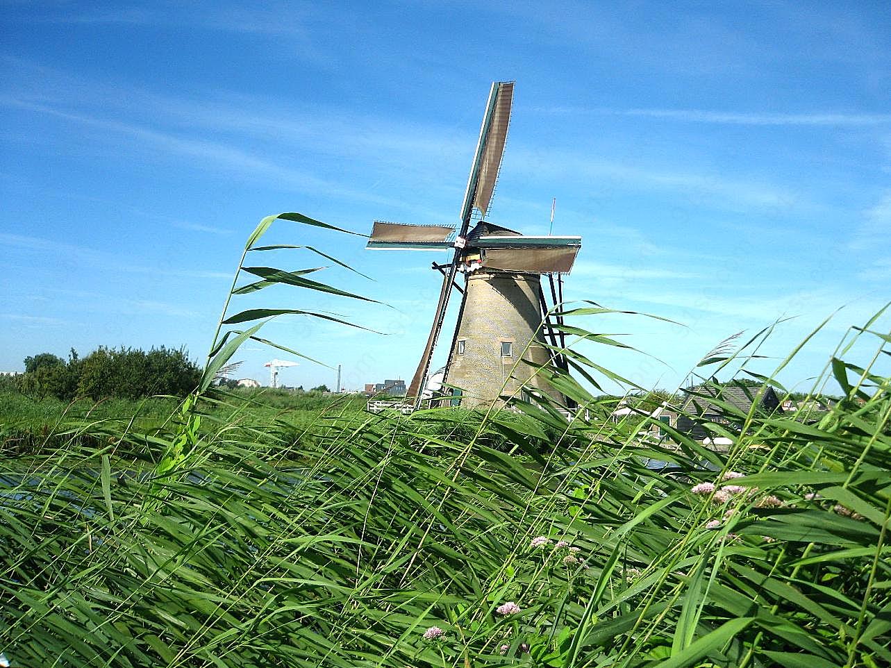 荷兰风车风景图片自然风景