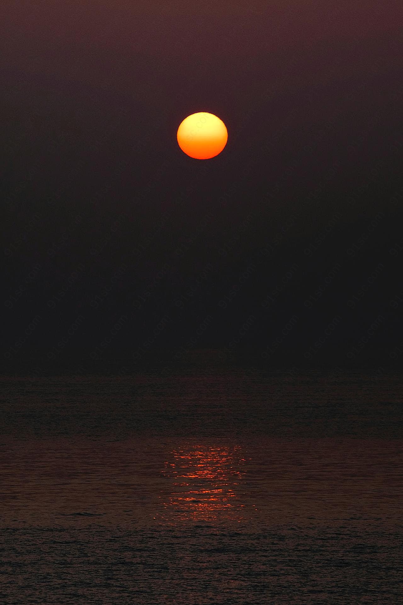 海上落日图片景观自然