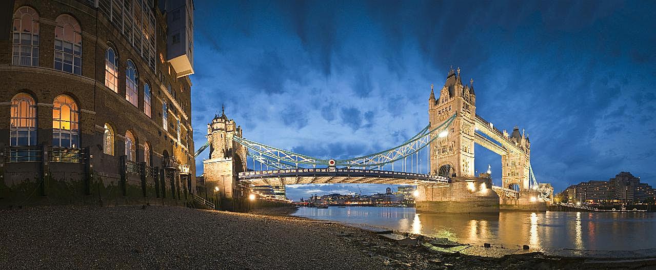 伦敦塔桥夜景图片摄影高清