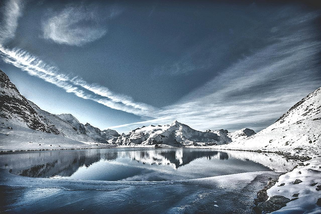 雪山湖泊唯美风景图片湖泊图片