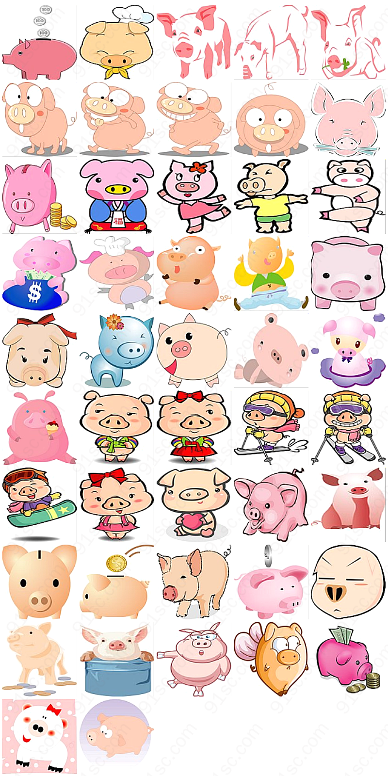 韩国生肖猪系列动漫卡通
