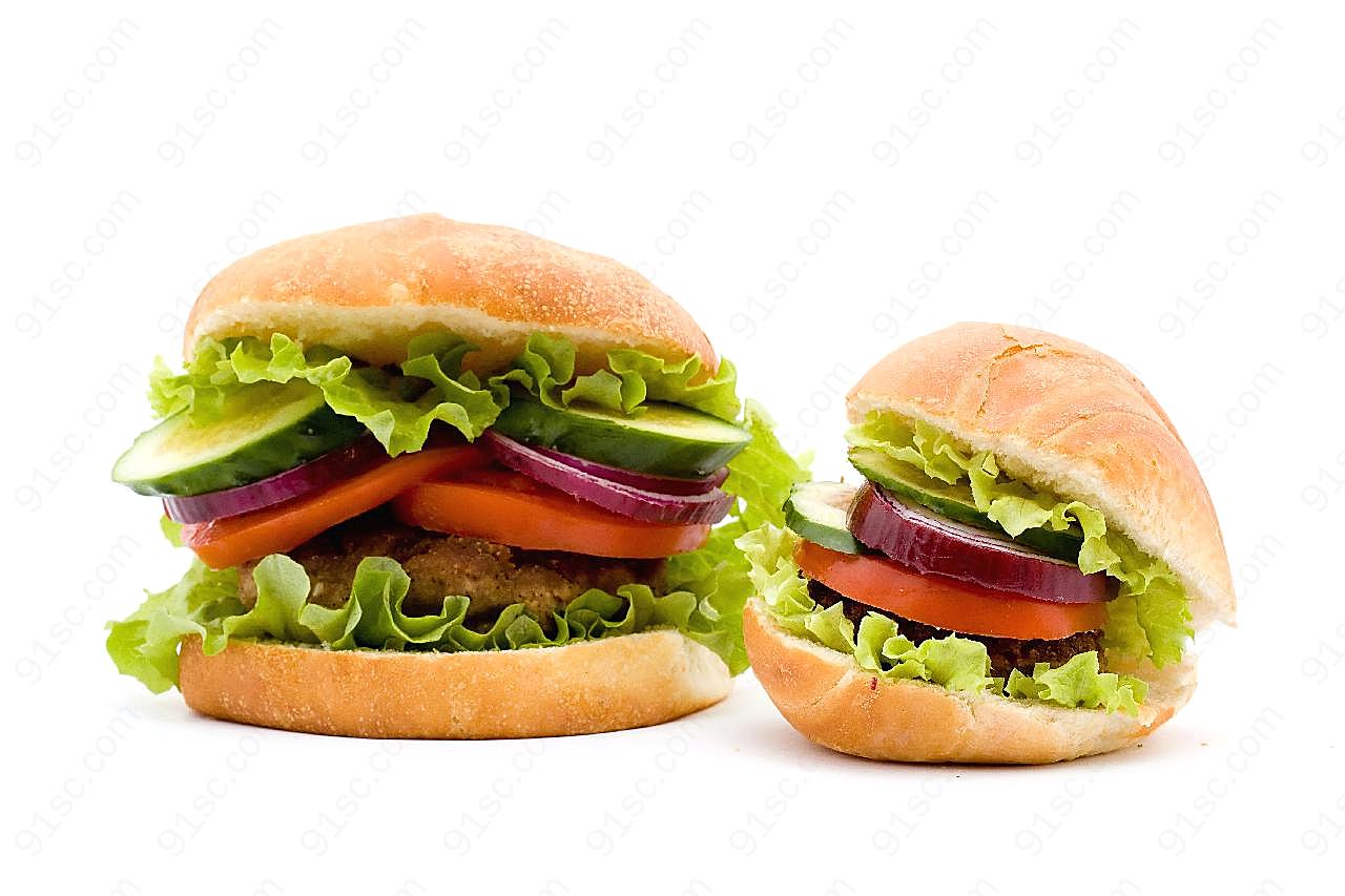 双层夹心汉堡图片餐饮美食