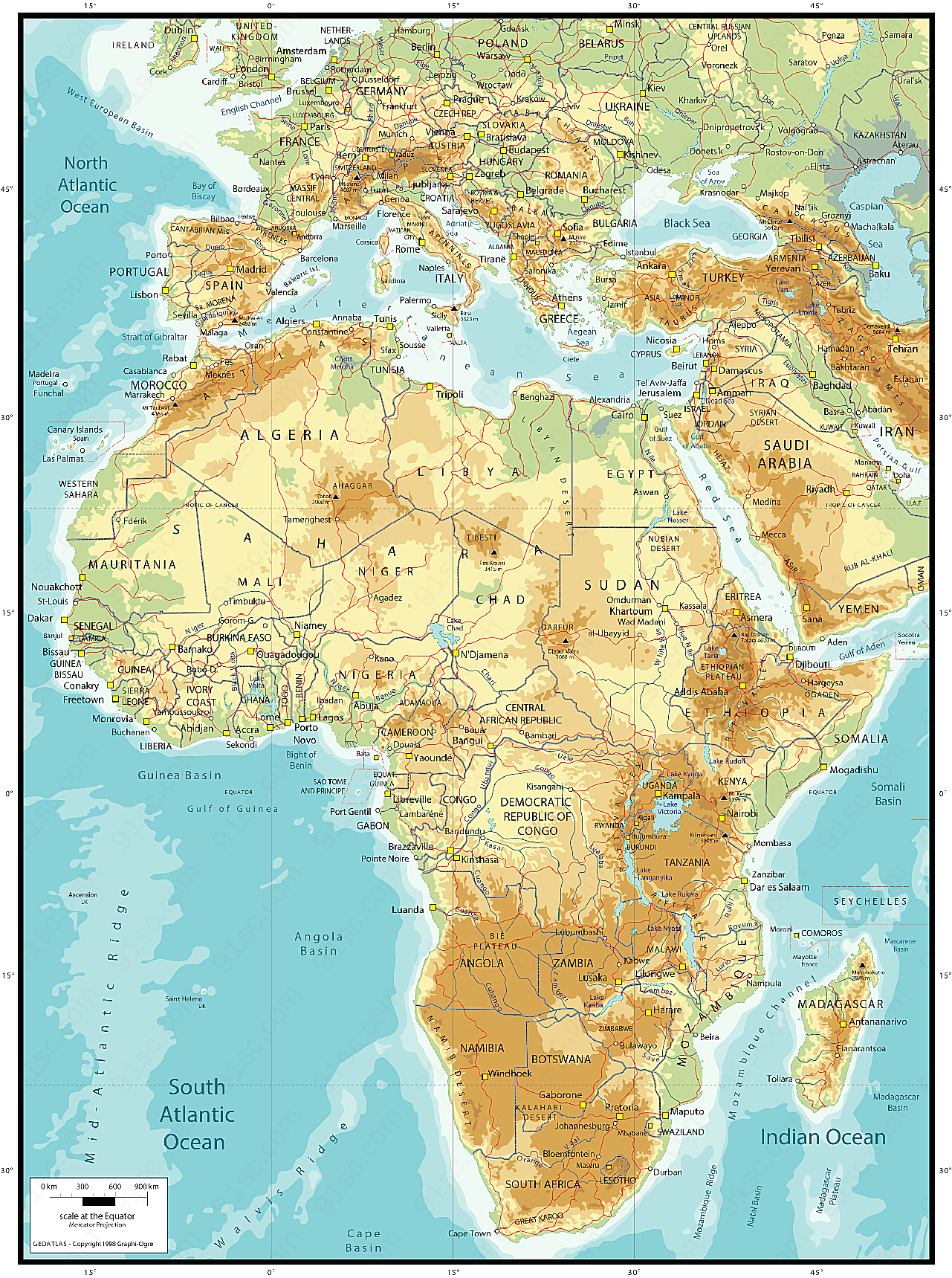 矢量非洲地图矢量地图