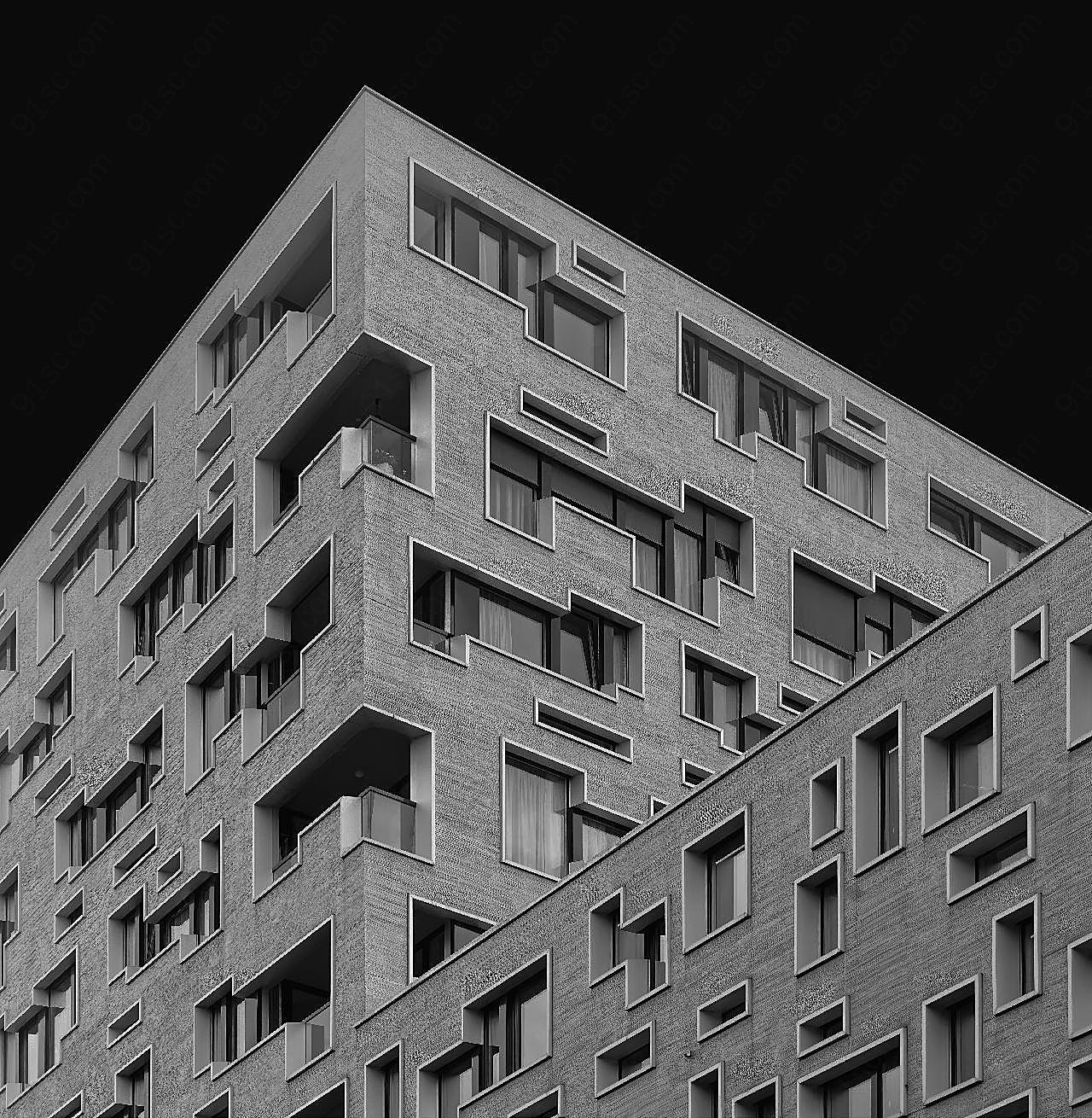 黑白迷宫风格建筑图片现代建筑