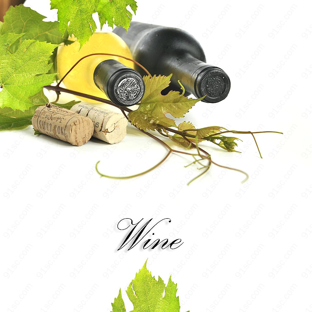 葡萄酒与软木塞图片高清摄影