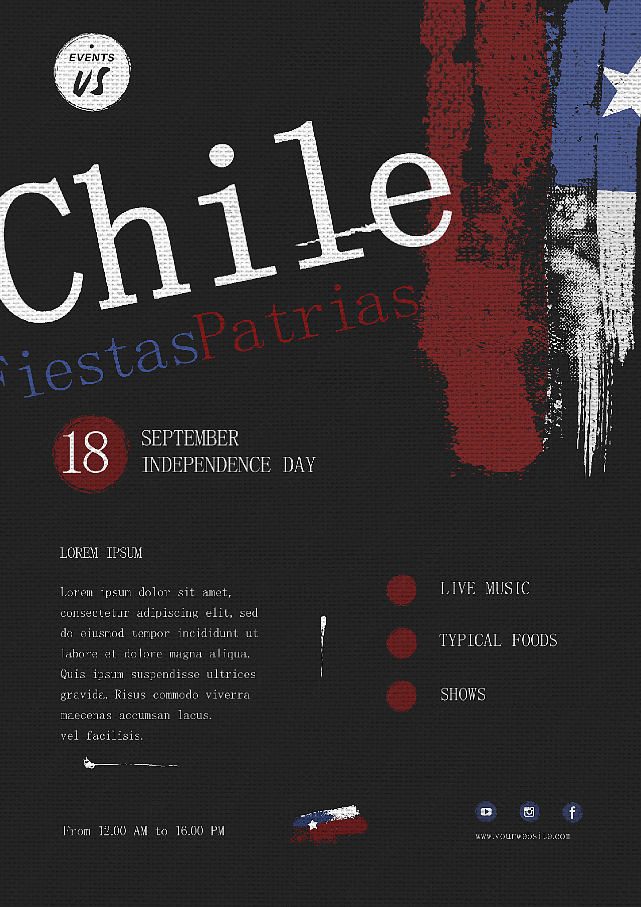 国际智利日传单假日节日