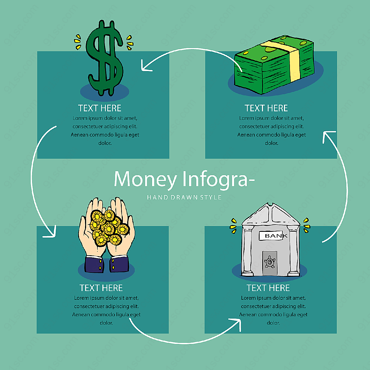 金融元素信息图矢量商务金融